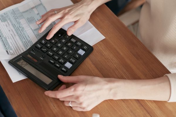 Business owner reviewing a business line of credit agreement